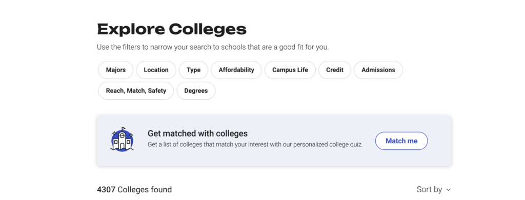 search and make colleges list in usa | College Board