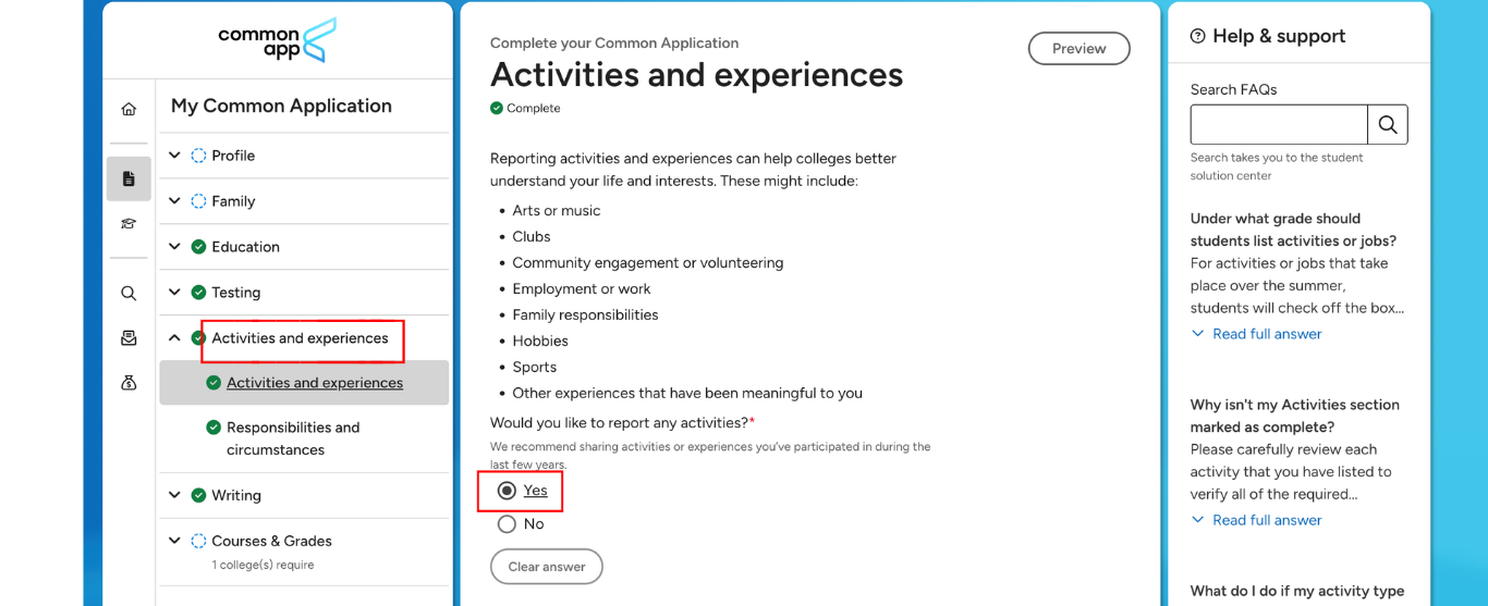Common App 2026-2027